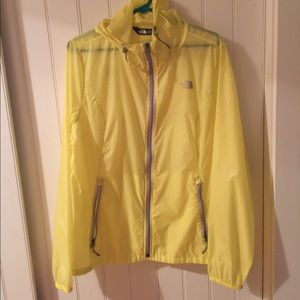 NorthFace Transparent Hooded Yellow Raincoat